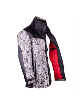 Hunting Mid Thigh length Waterfowl Jacket DURA LITE in Snow Camo fabric